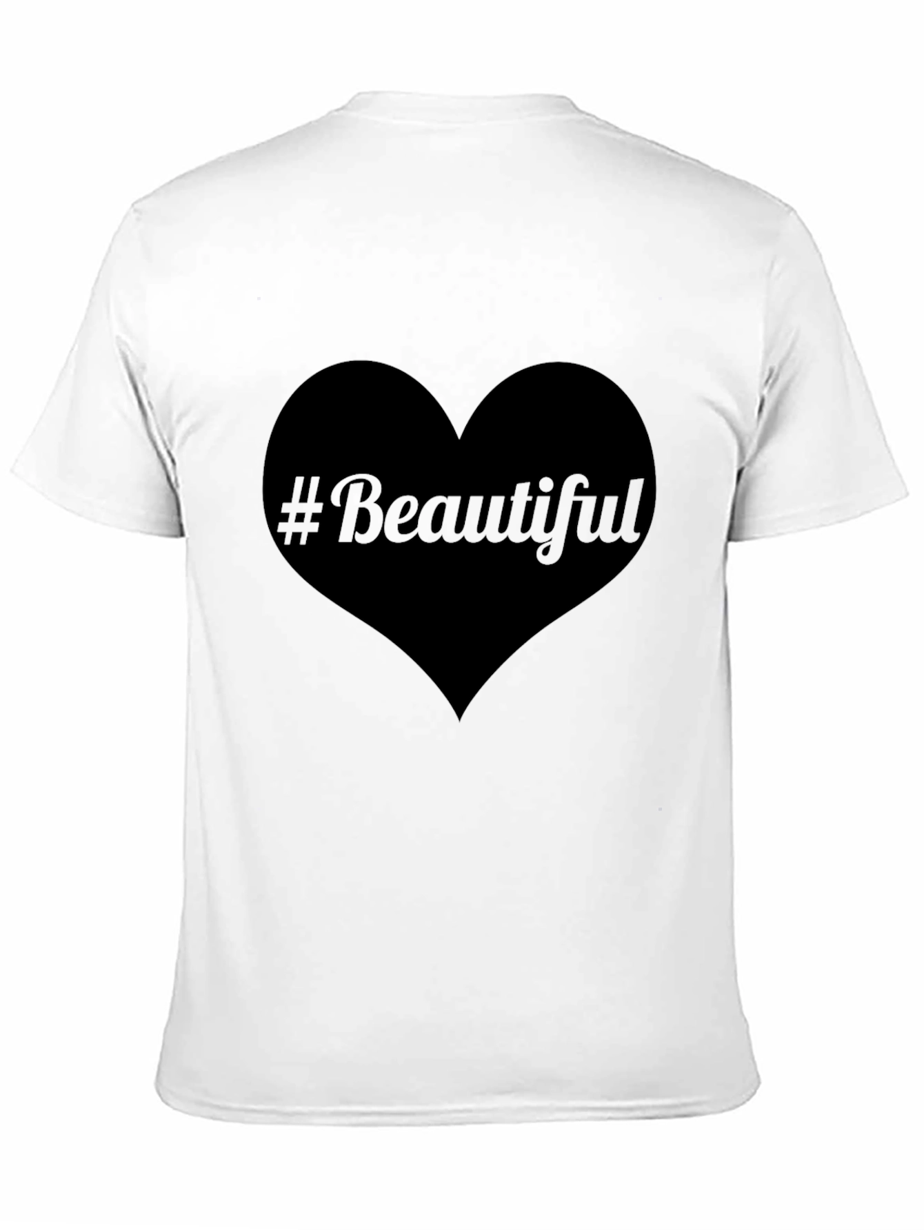 #Beautiful Heart Black T-Shirt - Stylish & Trendy