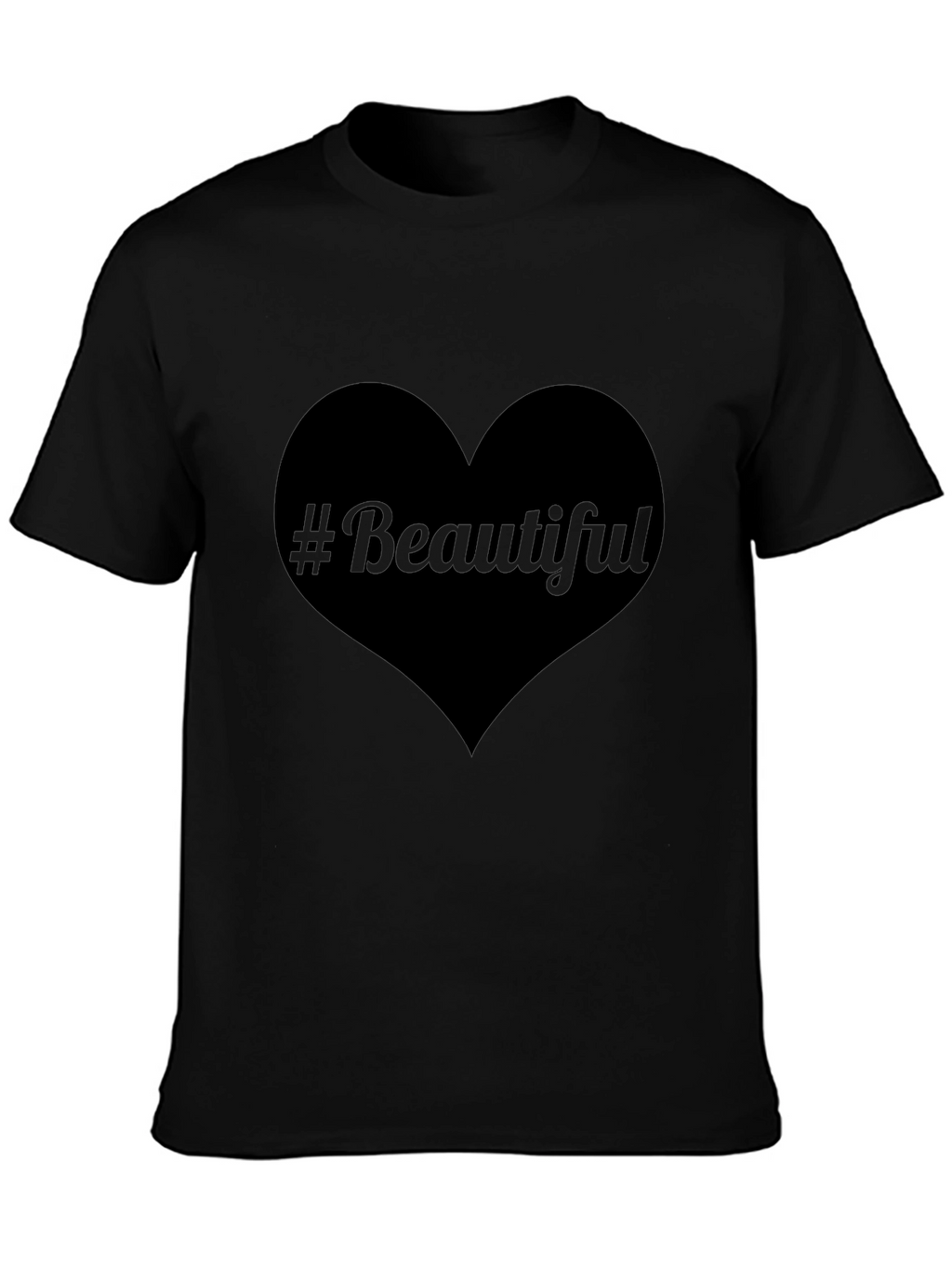 #Beautiful Heart Black T-Shirt - Stylish & Trendy