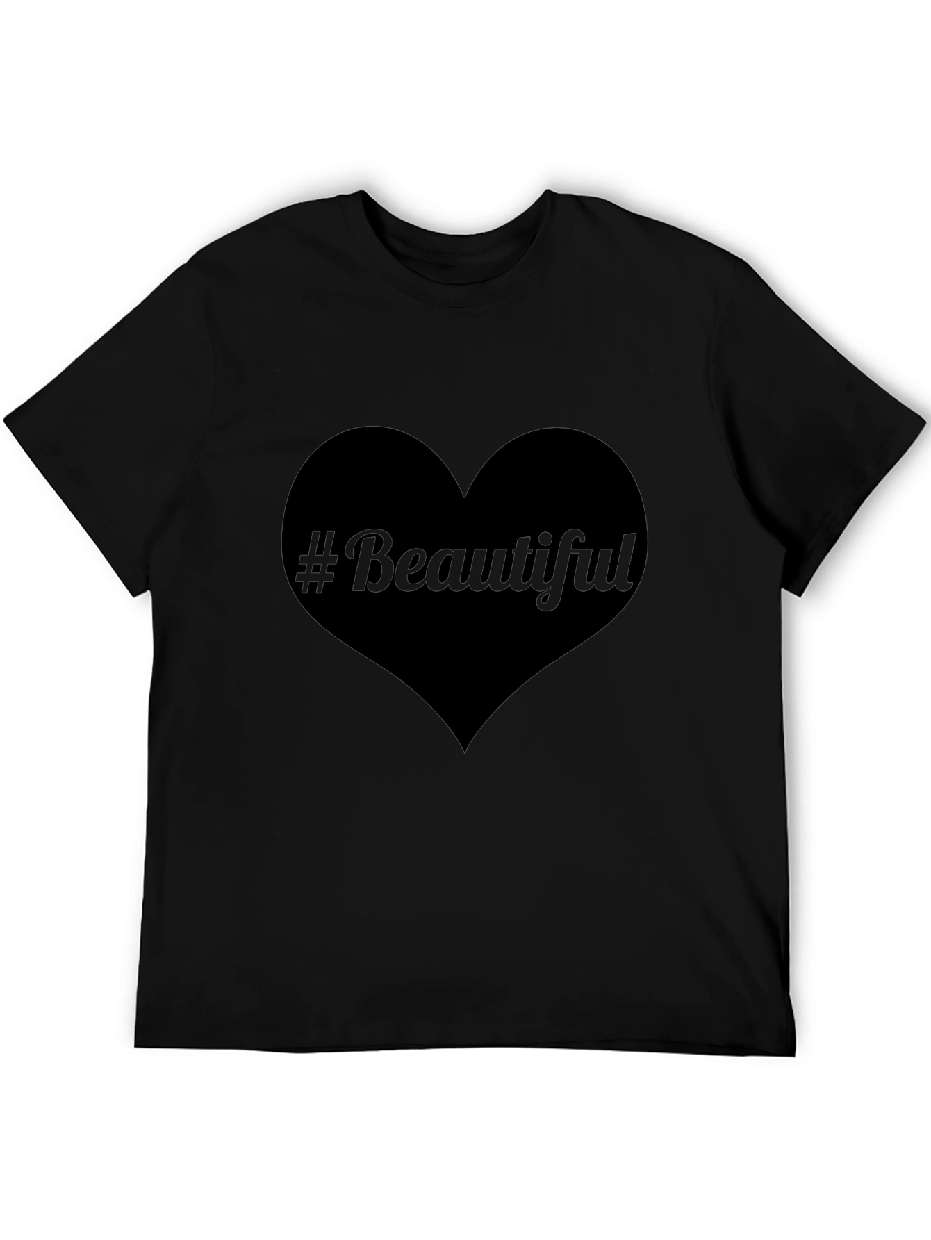 #Beautiful Heart Black T-Shirt - Stylish & Trendy