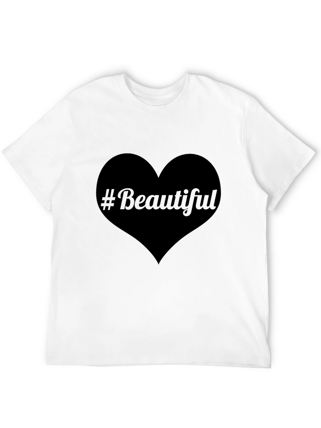 #Beautiful Heart Black T-Shirt - Stylish & Trendy