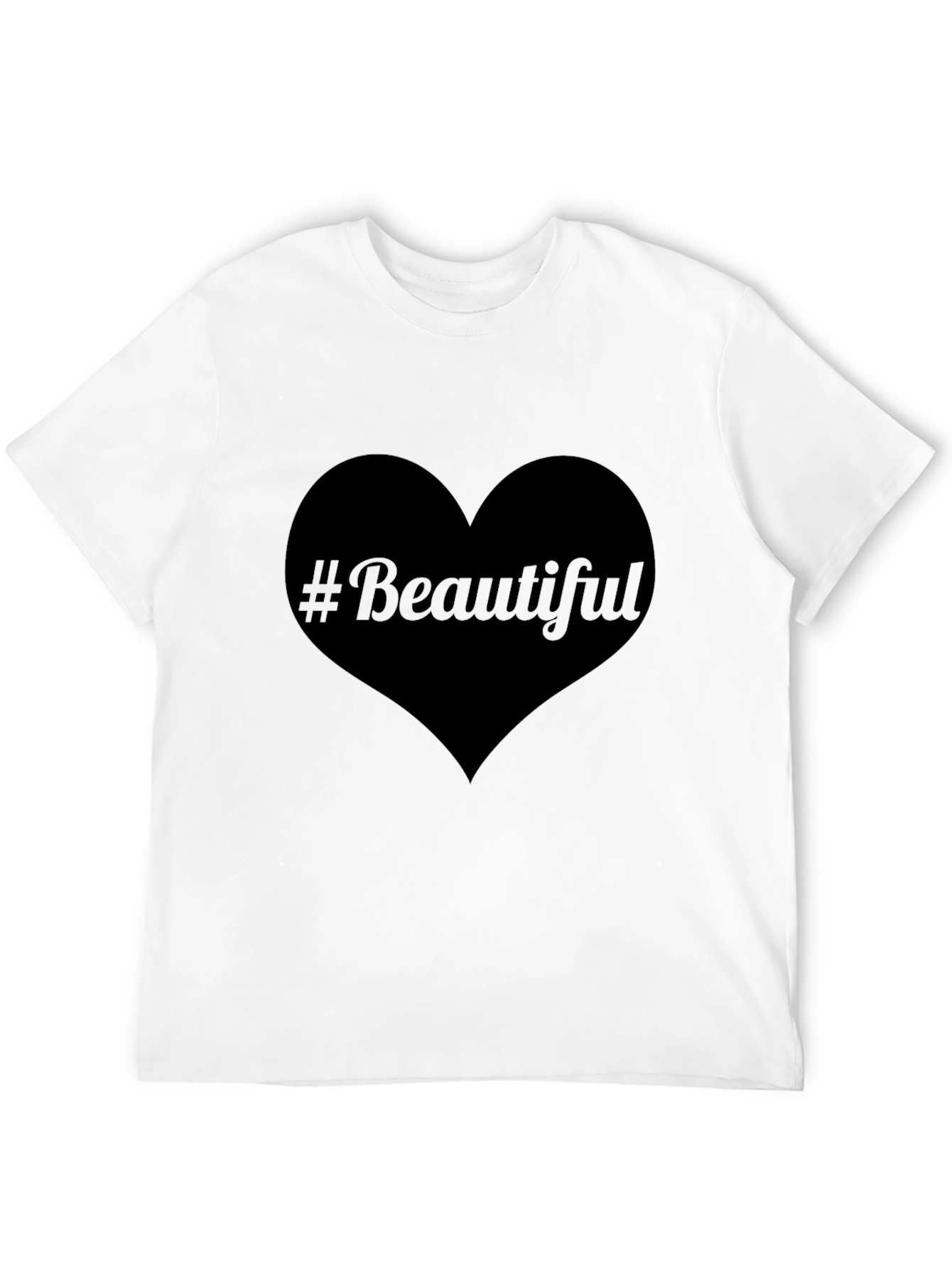 #Beautiful Heart Black T-Shirt - Stylish & Trendy