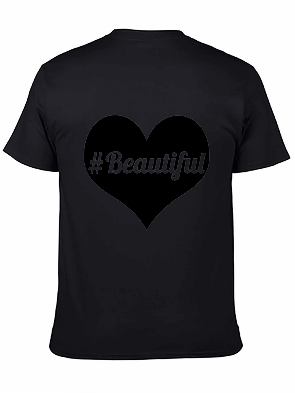 #Beautiful Heart Black T-Shirt - Stylish & Trendy