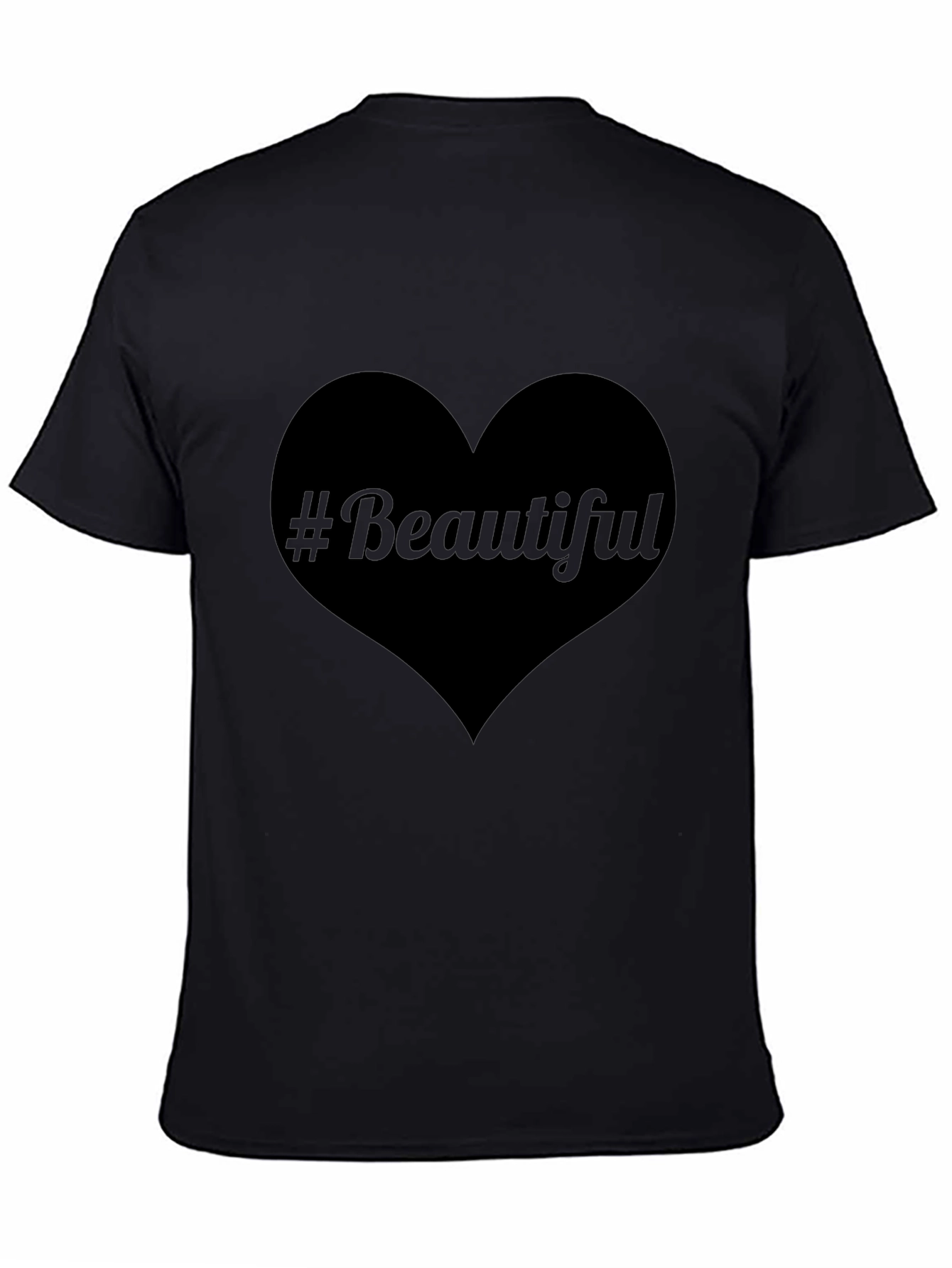 #Beautiful Heart Black T-Shirt - Stylish & Trendy