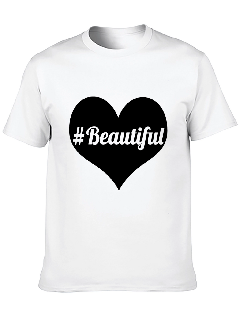 #Beautiful Heart Black T-Shirt - Stylish & Trendy