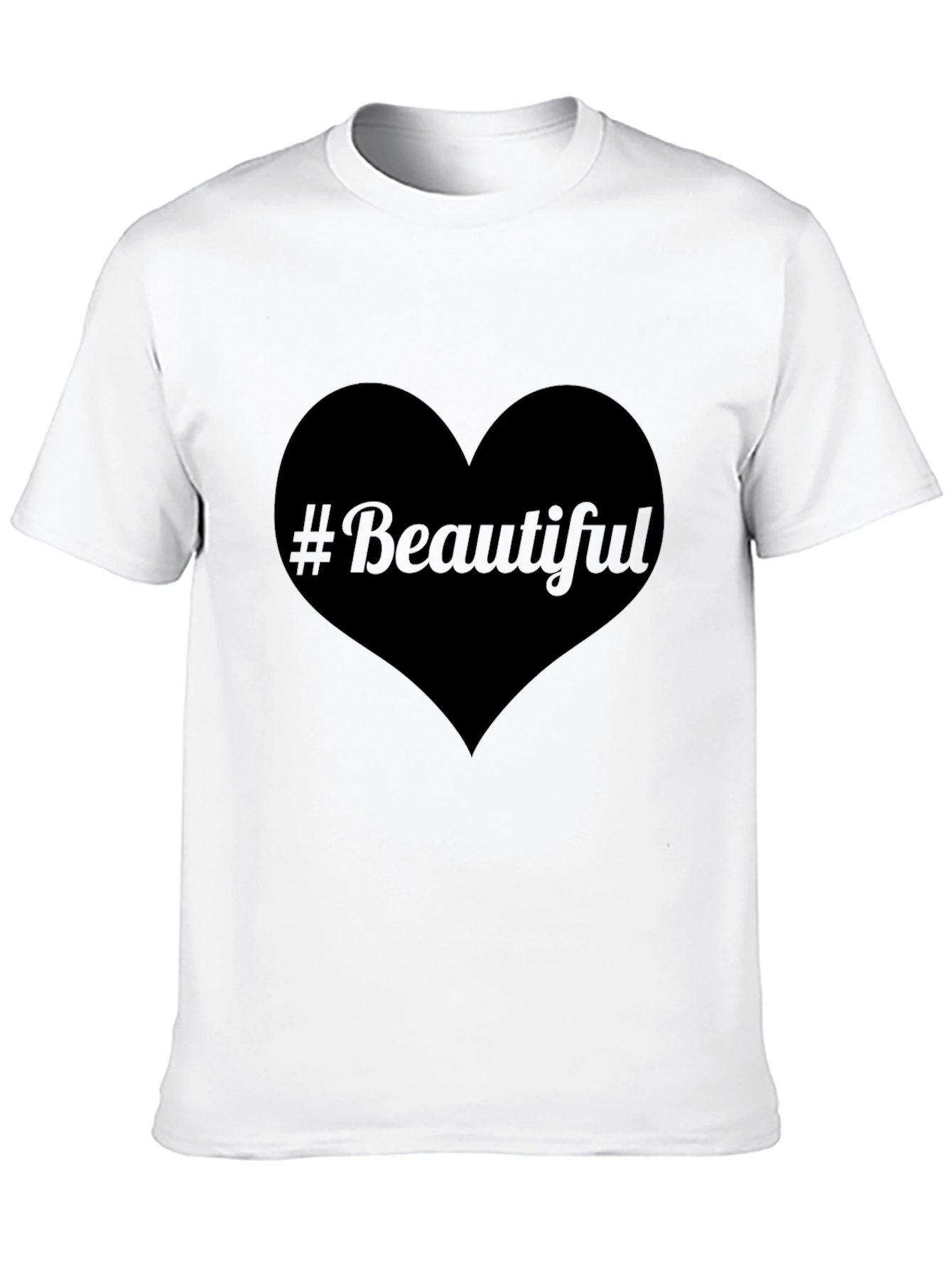 #Beautiful Heart Black T-Shirt - Stylish & Trendy