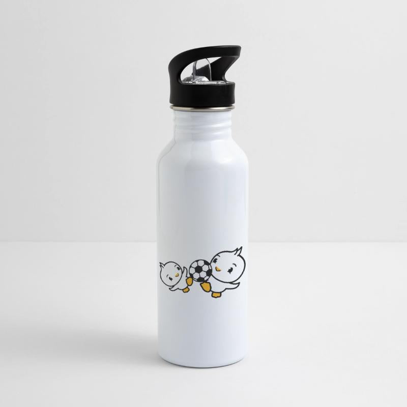 2 Birds two Playing Soccer Together Fun Ball Sport