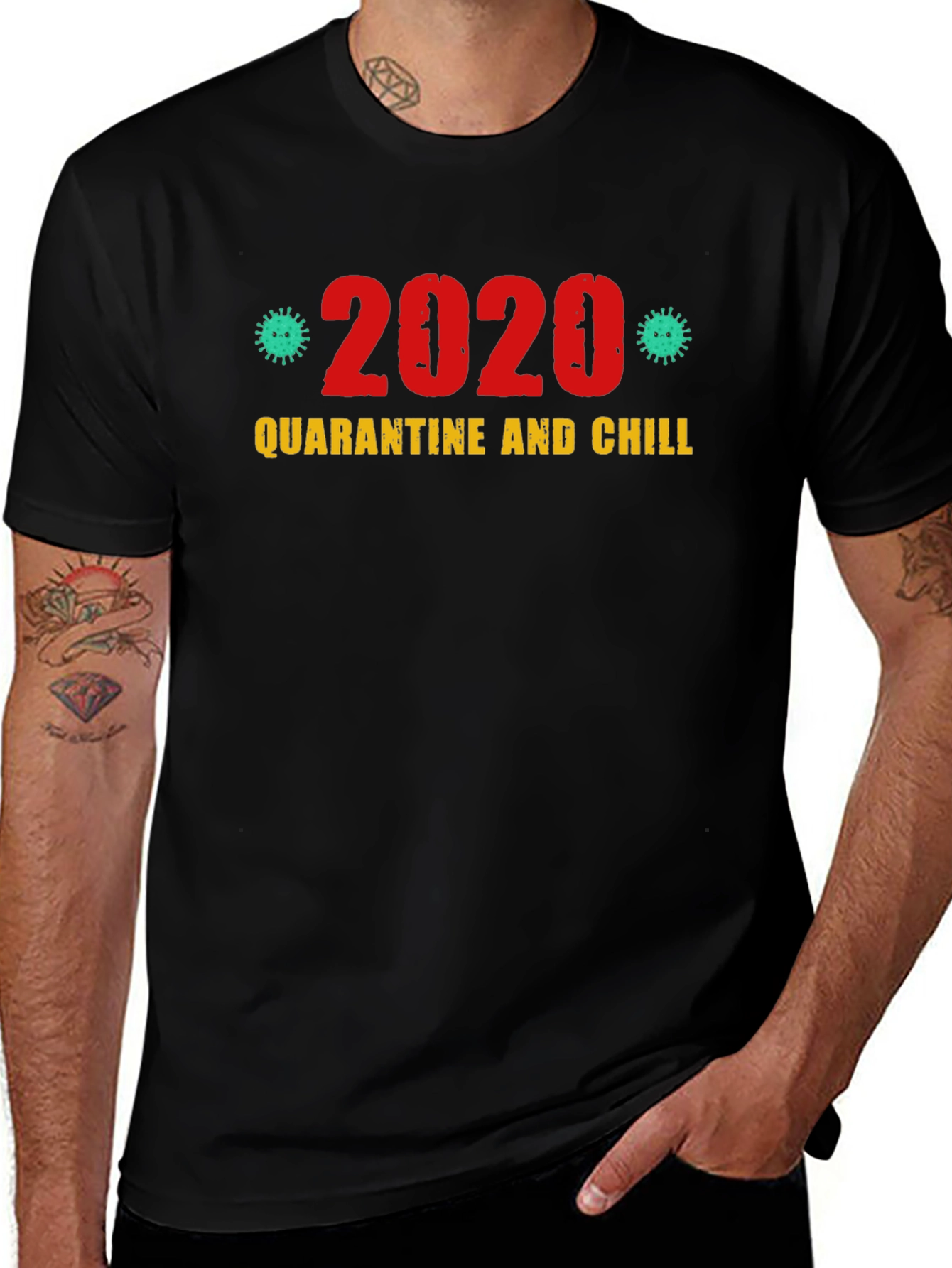 2020 Quarantine and Chill Graphic T-Shirt