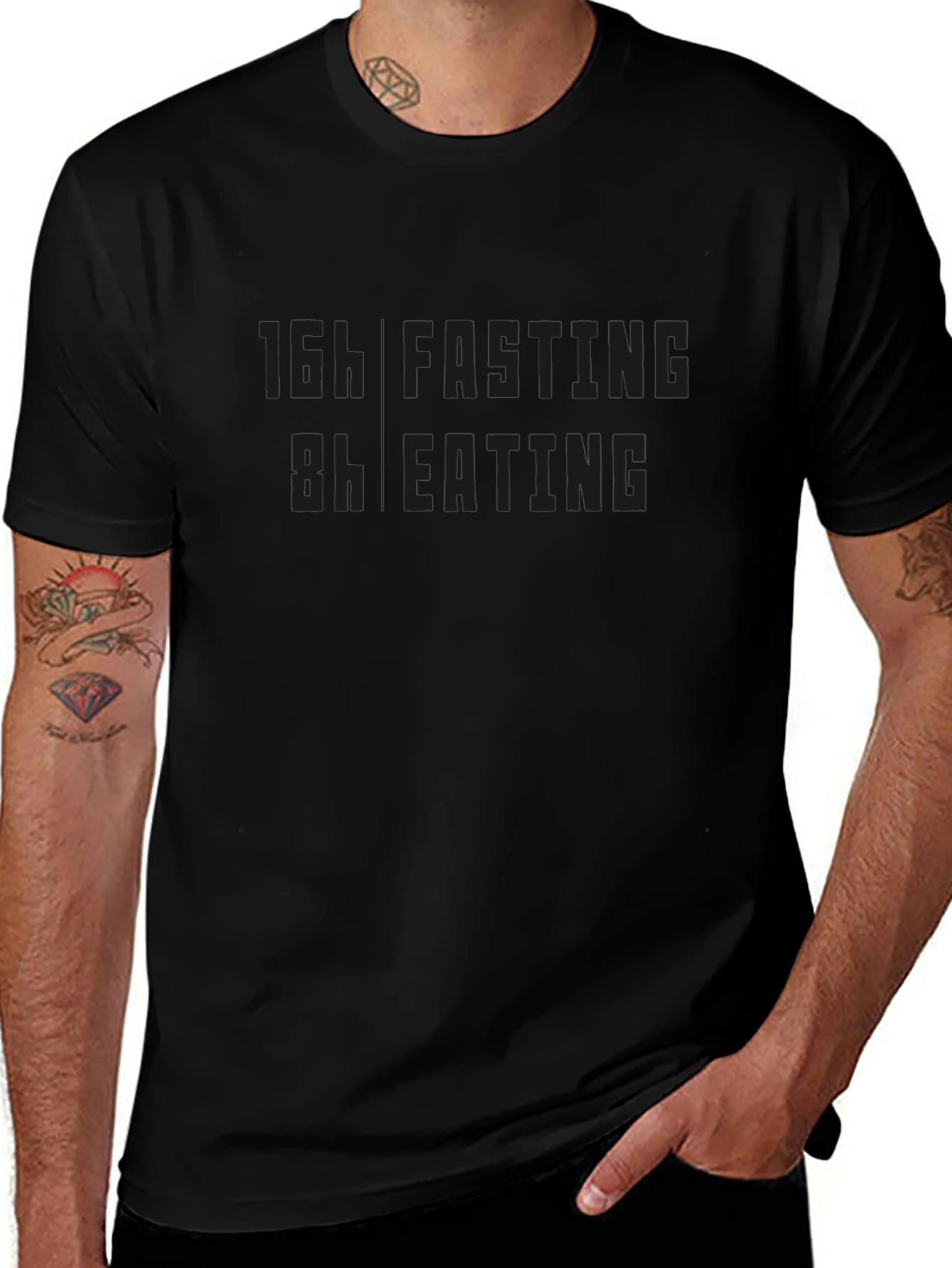 16h Fasting 8h Eating Black T-Shirt