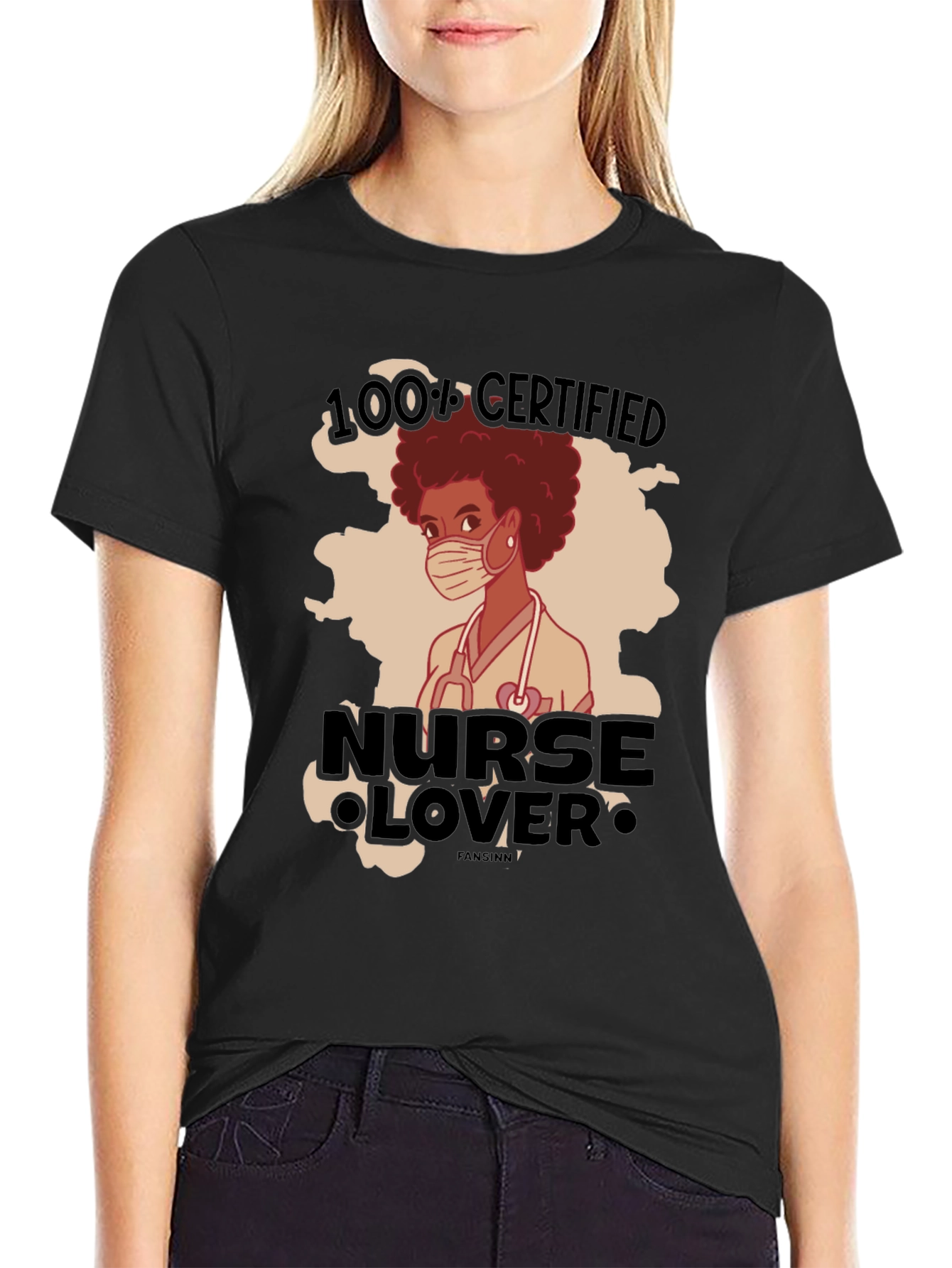100% Certified Nurse Lover Graphic T-Shirt