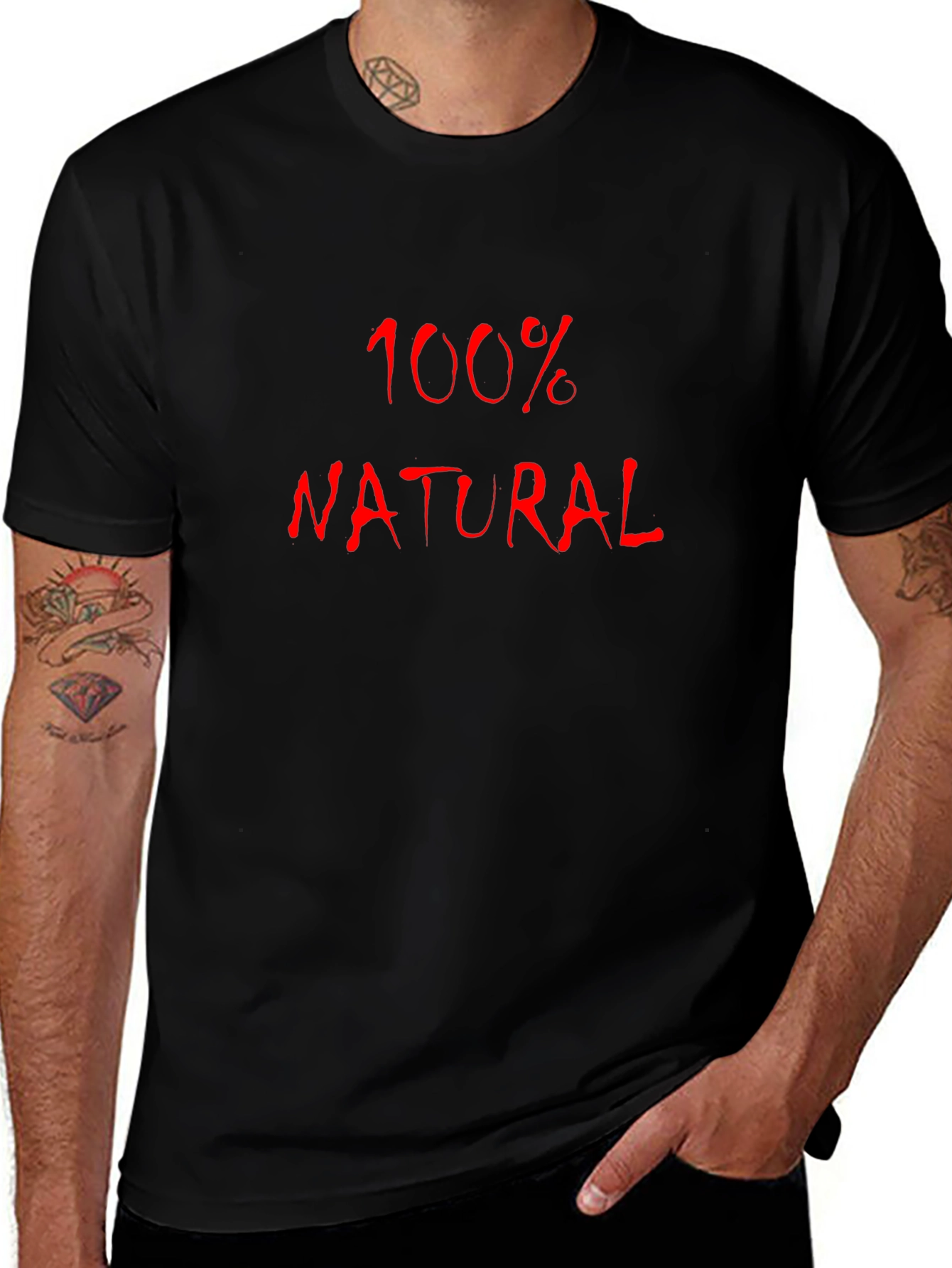 100% Natural Black T-Shirt