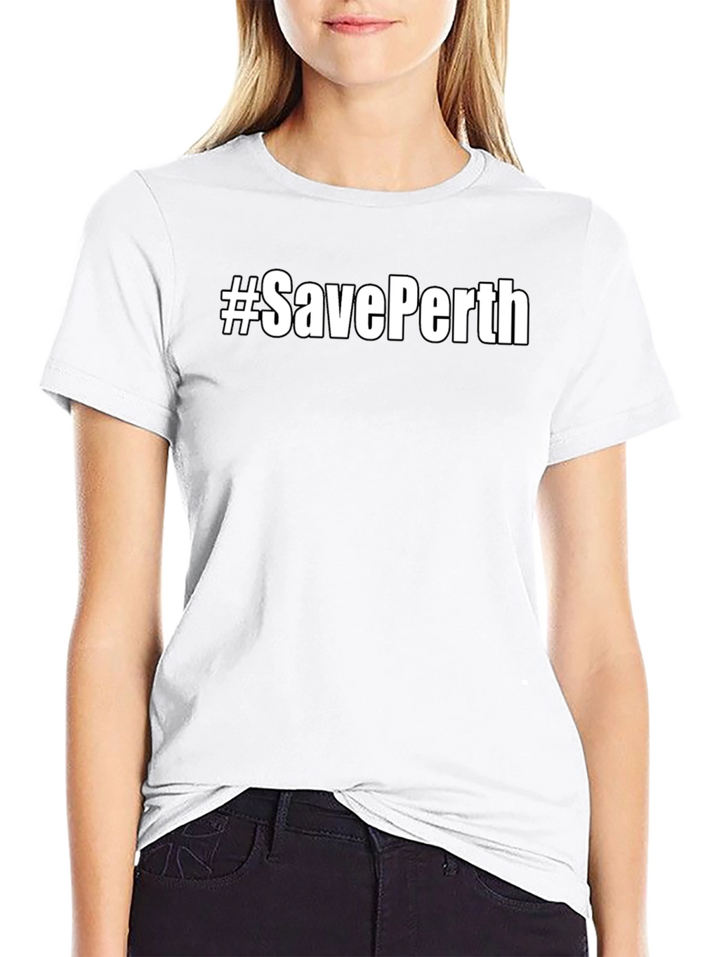 #SavePerth Black T-Shirt - Trendy Graphic Tee