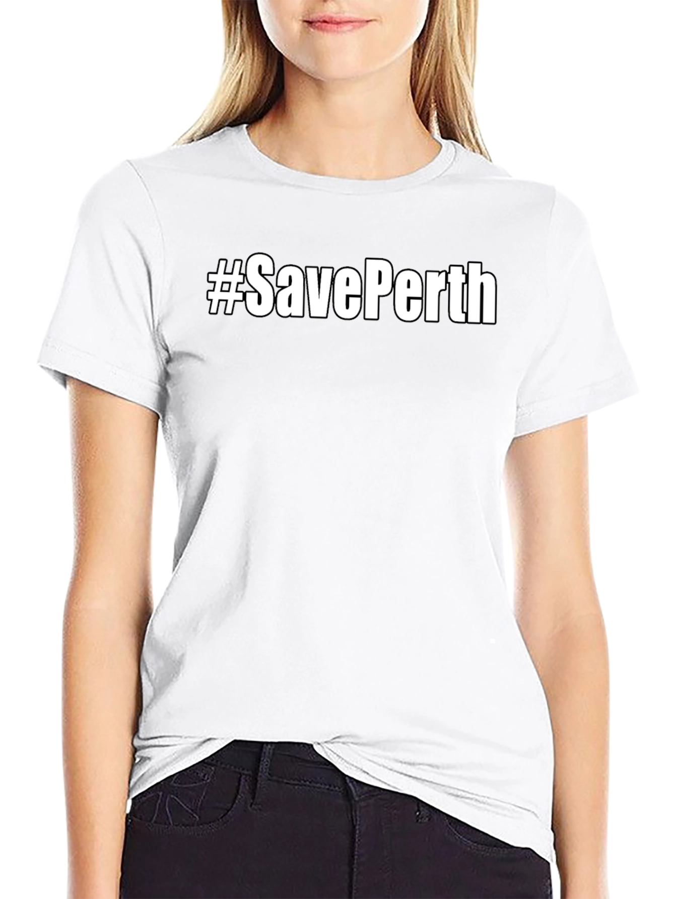#SavePerth Black T-Shirt - Trendy Graphic Tee
