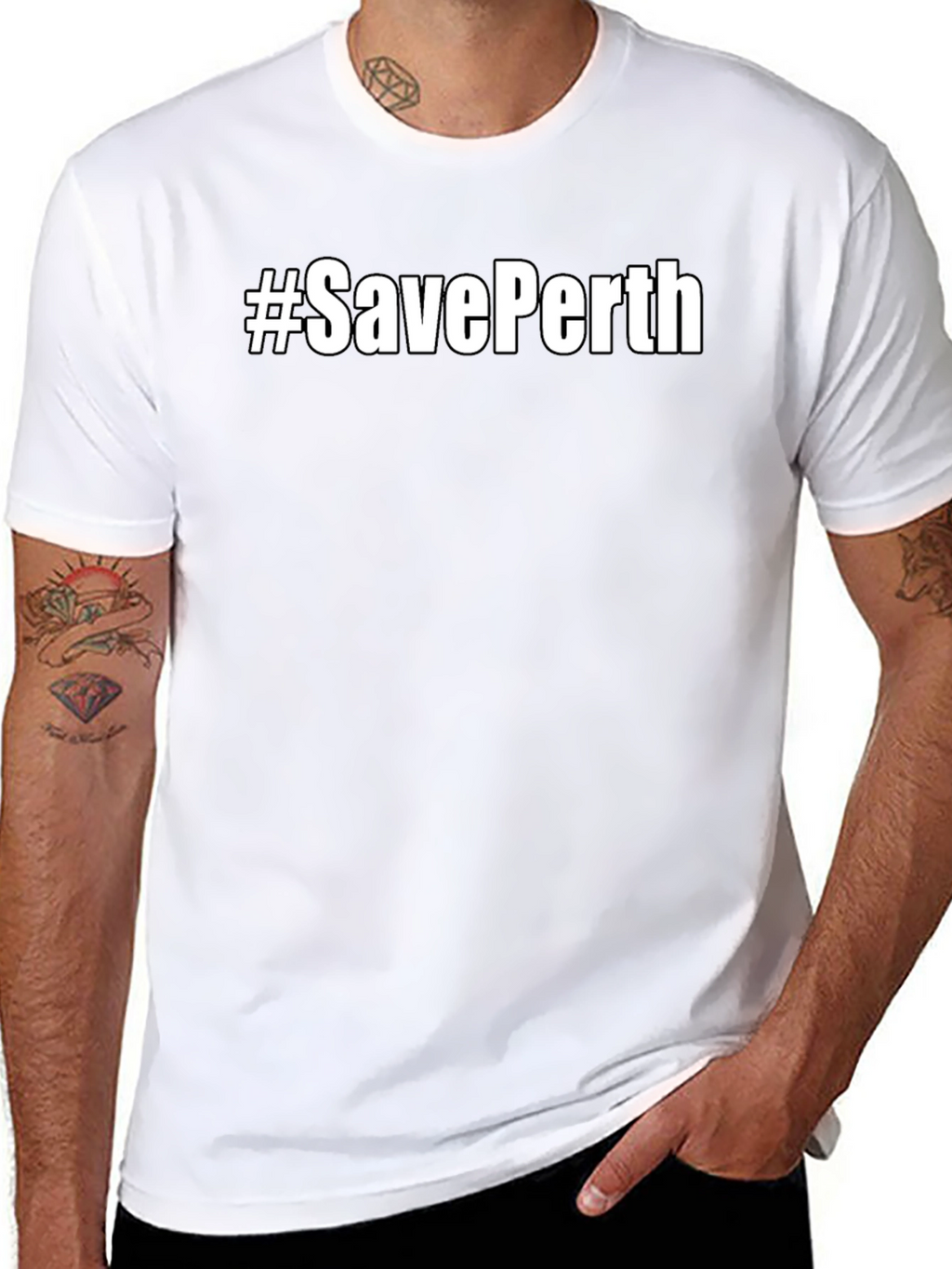 #SavePerth Black T-Shirt - Trendy Graphic Tee
