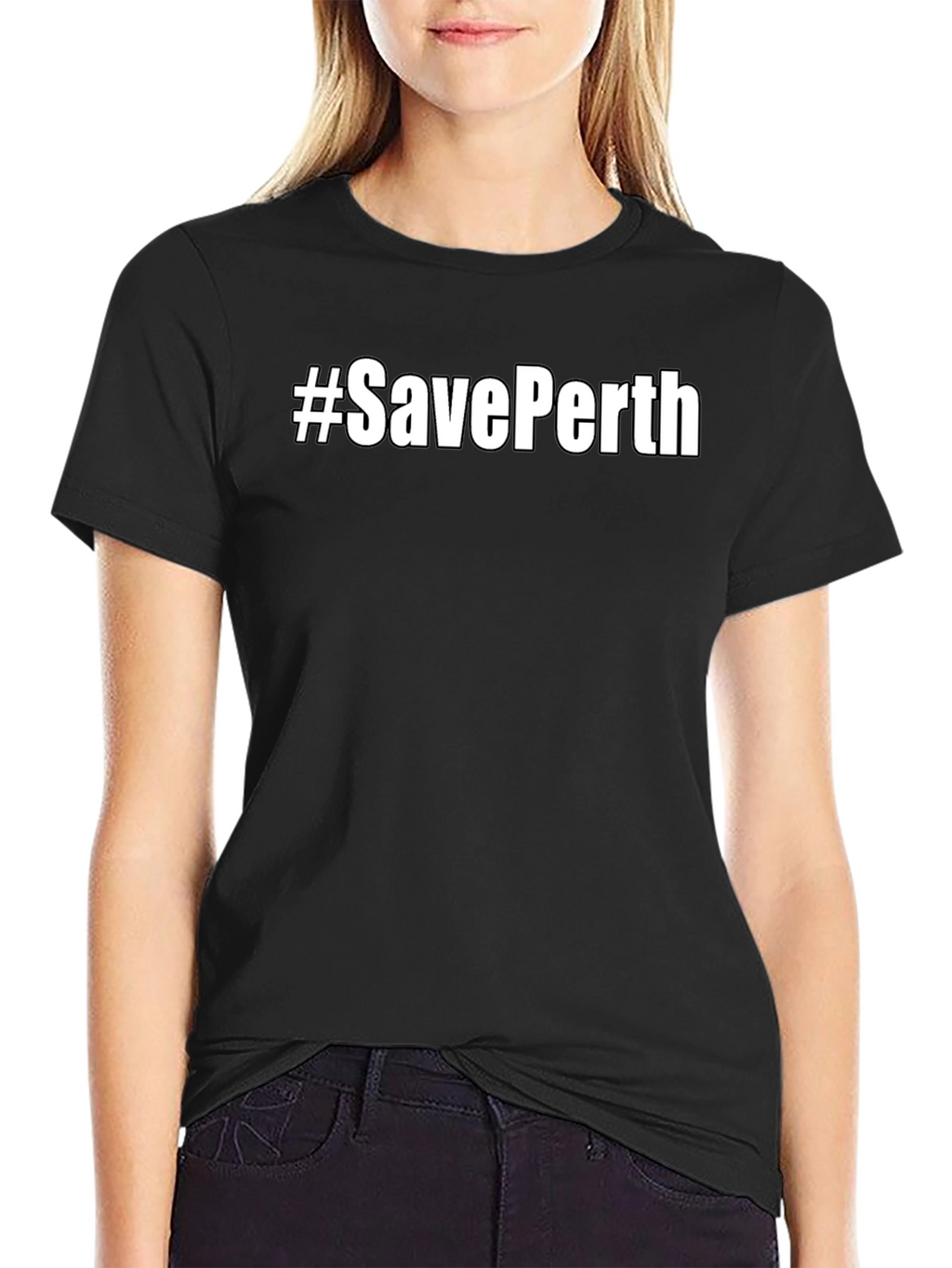 #SavePerth Black T-Shirt - Trendy Graphic Tee