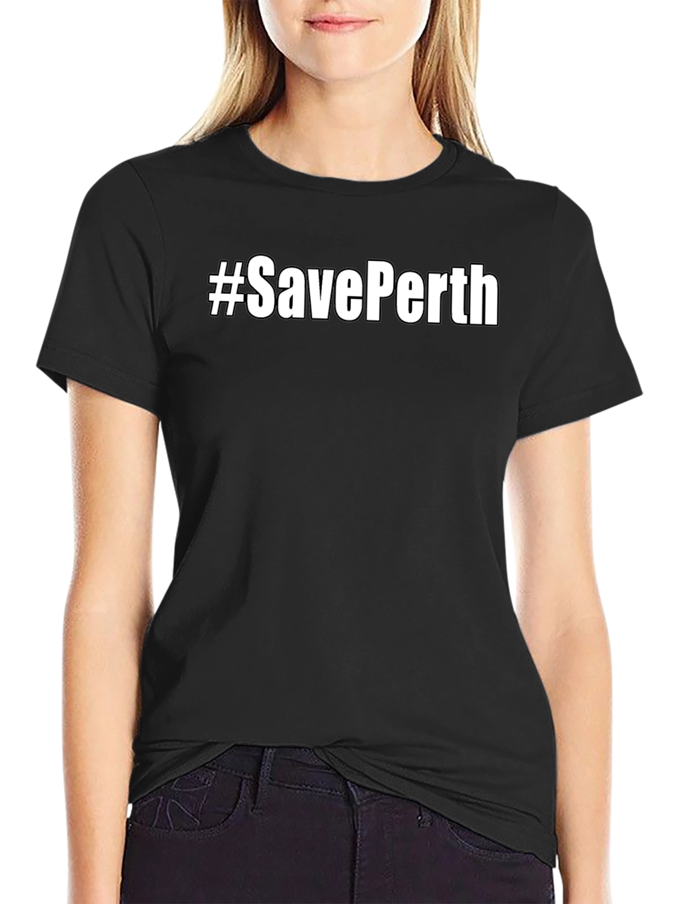 #SavePerth Black T-Shirt - Trendy Graphic Tee