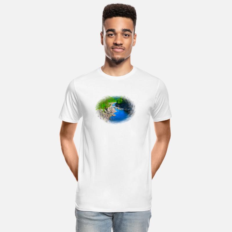 A river running through a valley in the wilderness