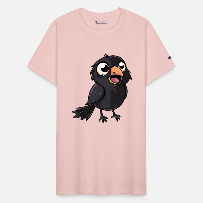 Adorable Kawaii Crow Chirping Cheerfully