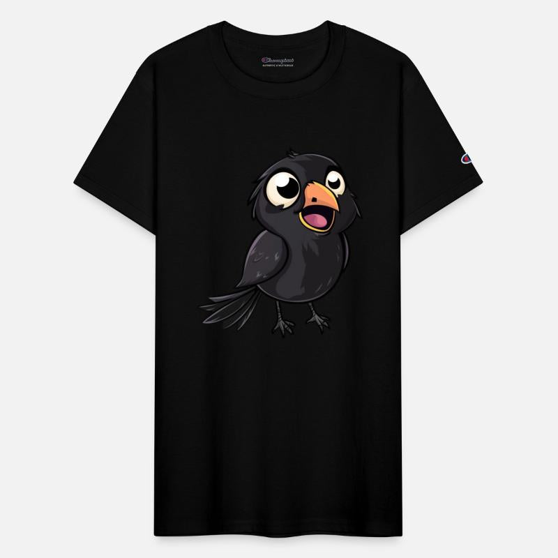 Adorable Kawaii Crow Chirping Cheerfully