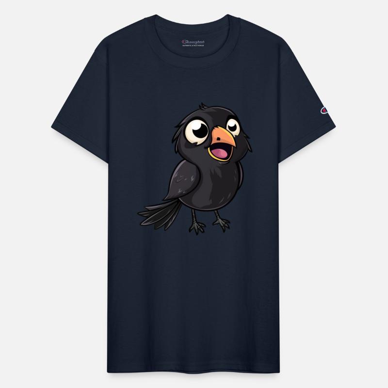 Adorable Kawaii Crow Chirping Cheerfully