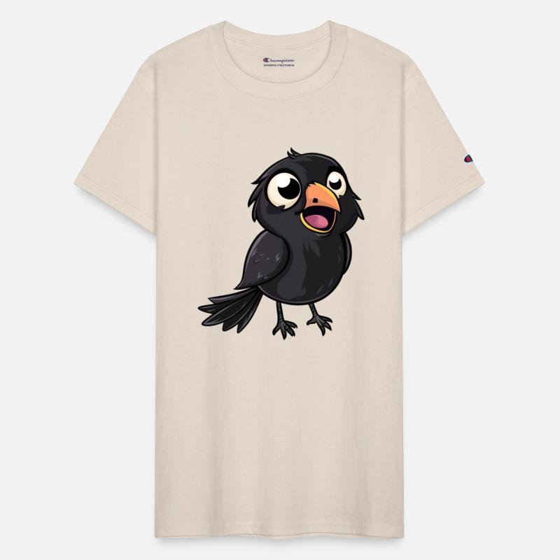 Adorable Kawaii Crow Chirping Cheerfully