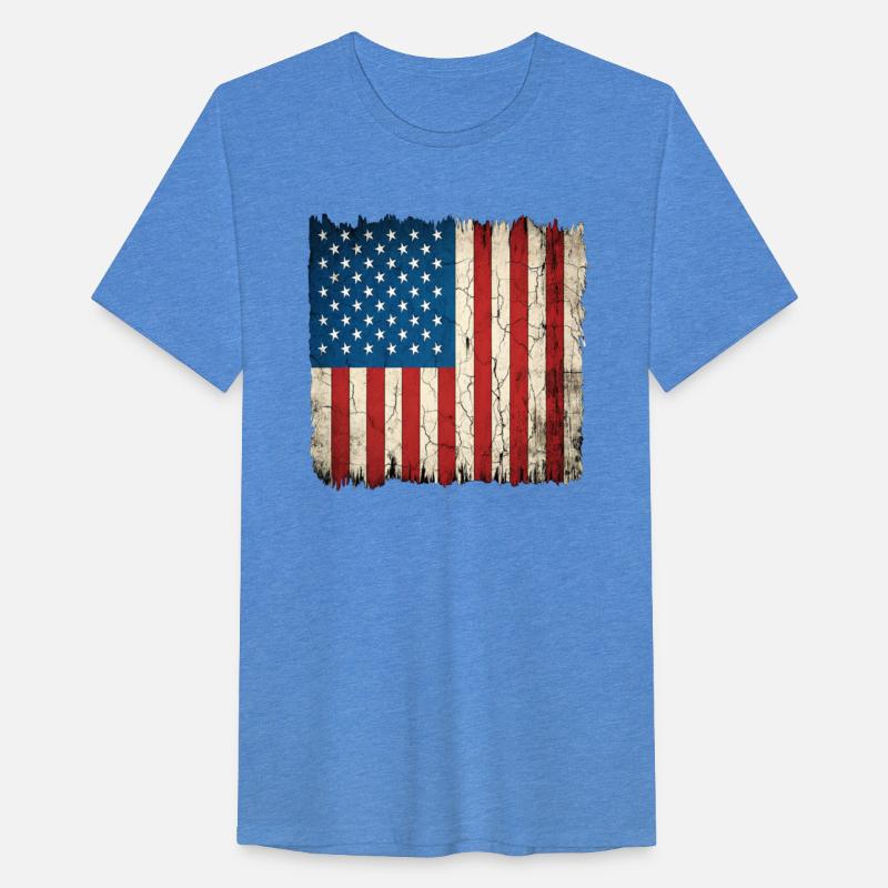 American flag, distressed design, worn style