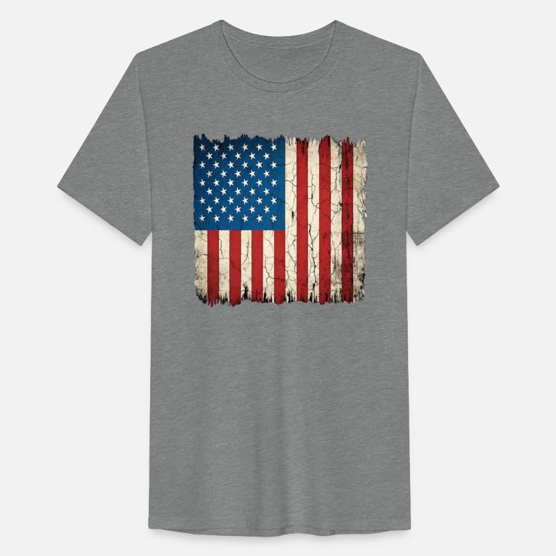 American flag, distressed design, worn style