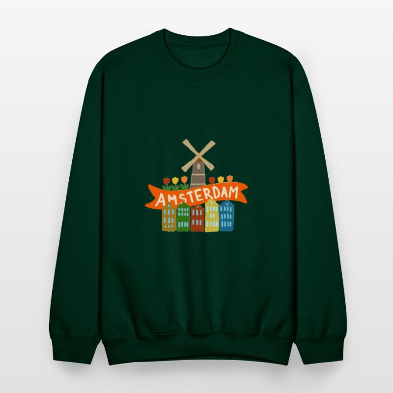 Amsterdam Windmill Tulips Houses Holland