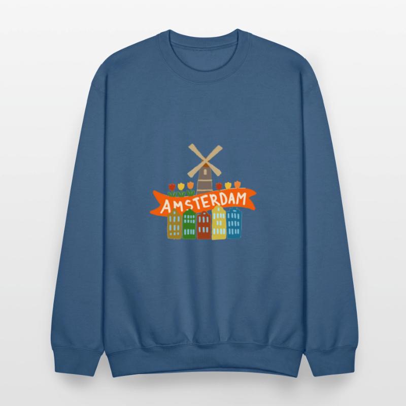 Amsterdam Windmill Tulips Houses Holland