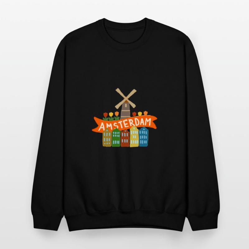 Amsterdam Windmill Tulips Houses Holland