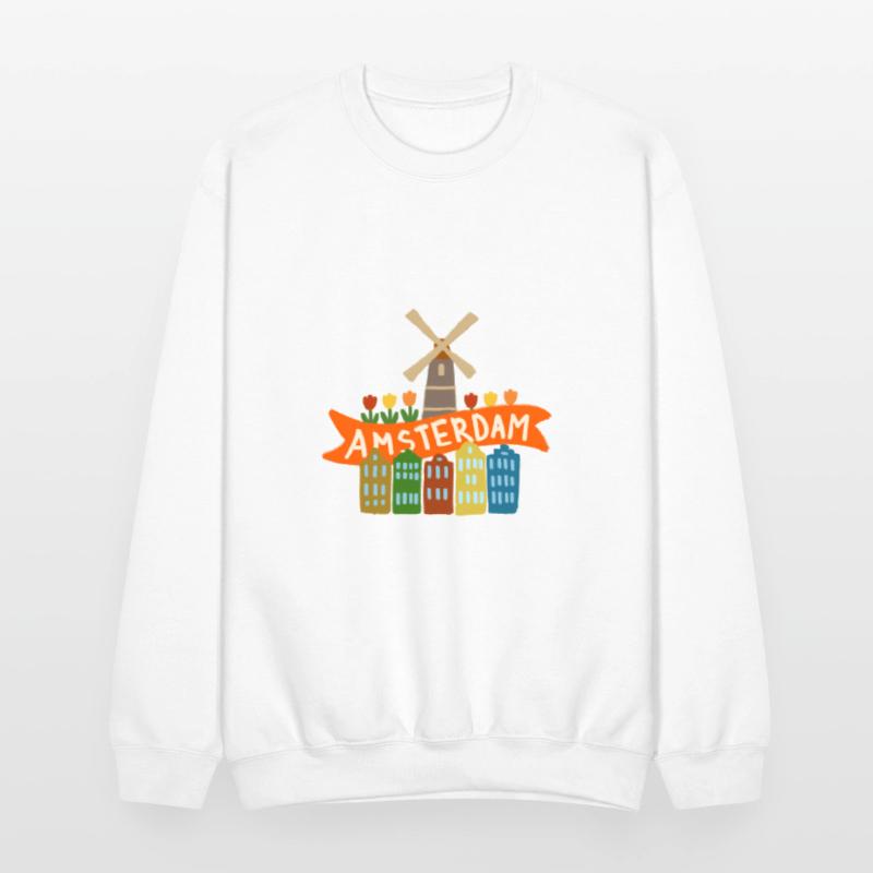 Amsterdam Windmill Tulips Houses Holland