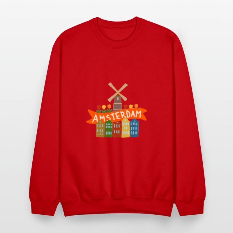 Amsterdam Windmill Tulips Houses Holland