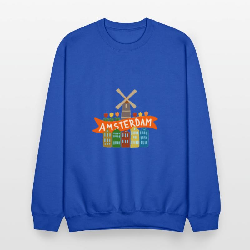 Amsterdam Windmill Tulips Houses Holland