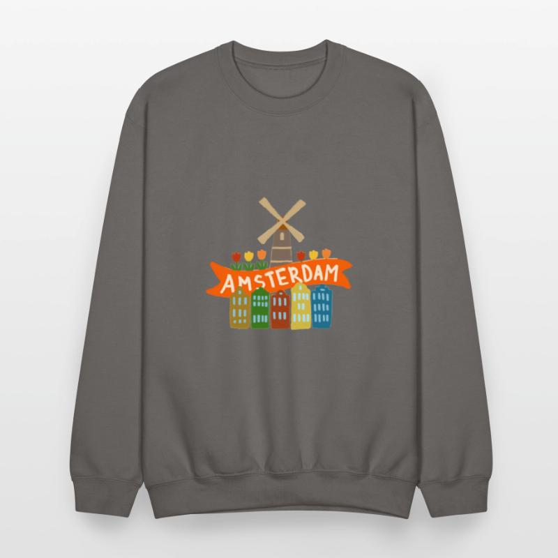 Amsterdam Windmill Tulips Houses Holland