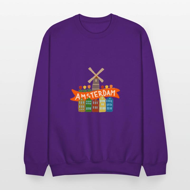 Amsterdam Windmill Tulips Houses Holland