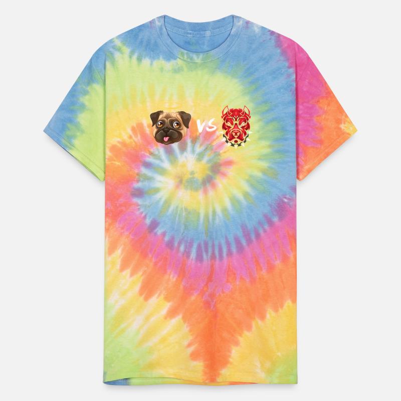 Angel Pug Dog Vs Devil Pitbull Dog T-shirt