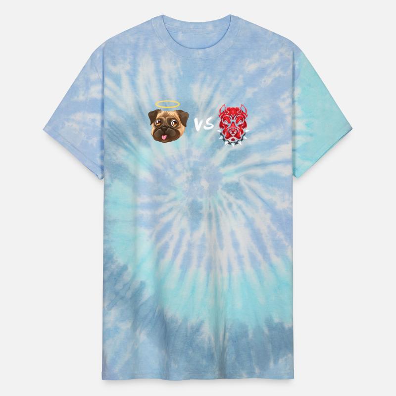 Angel Pug Dog Vs Devil Pitbull Dog T-shirt