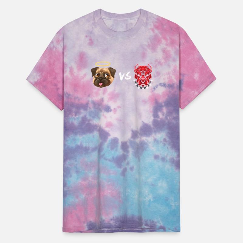 Angel Pug Dog Vs Devil Pitbull Dog T-shirt