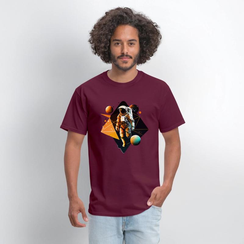 Astronaut in Space Aesthetic Art Wave Planet