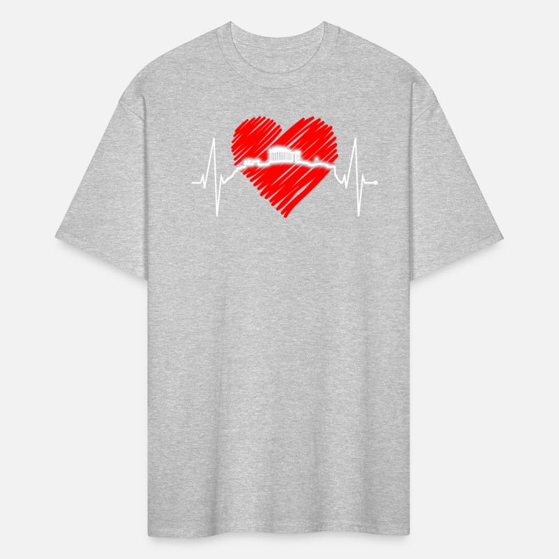 Athens Skyline Heartbeat Heart Flag Ancient Greek