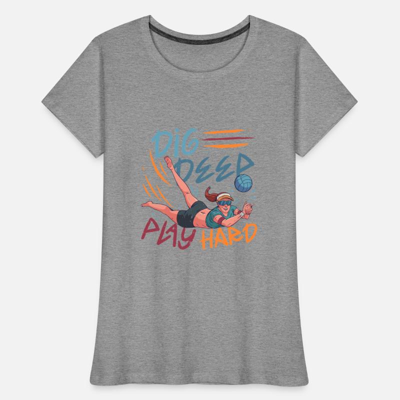 Beach Volleyball Dig Deep Play Hard