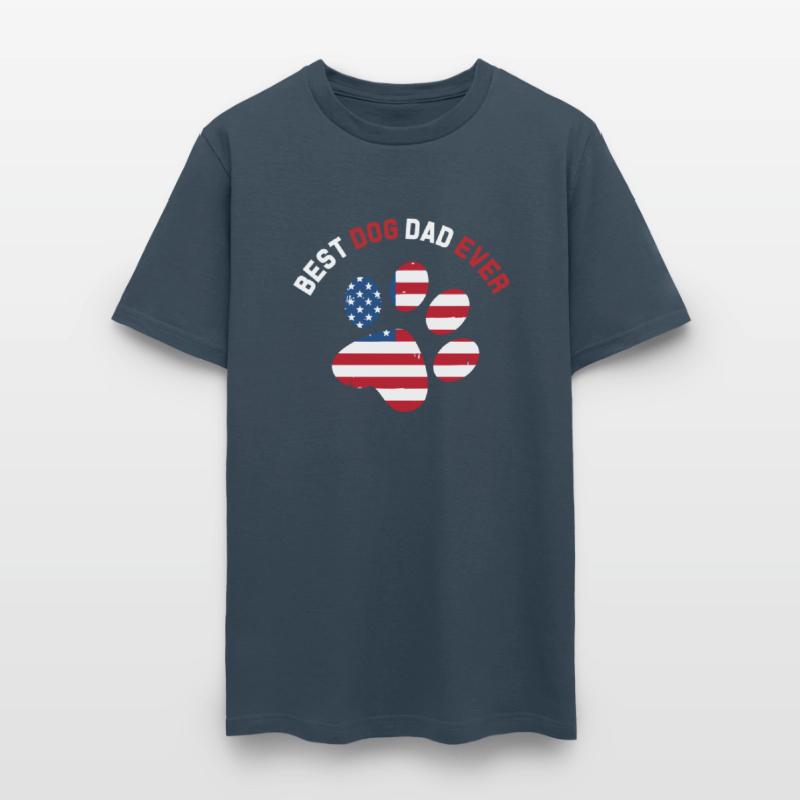 Best Dog Dad Ever American Flag T Shirt Gift
