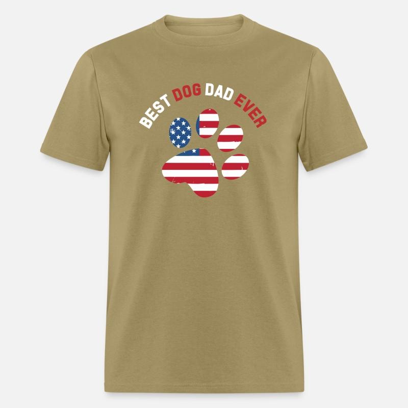 Best Dog Dad Ever American Flag T Shirt Gift