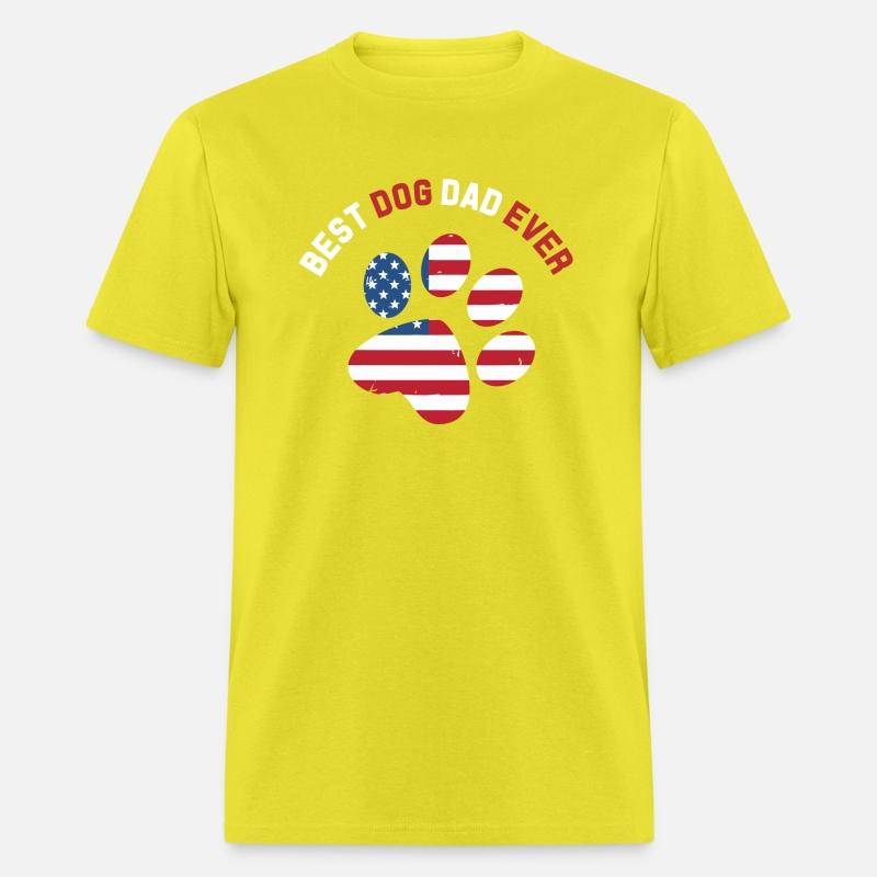Best Dog Dad Ever American Flag T Shirt Gift