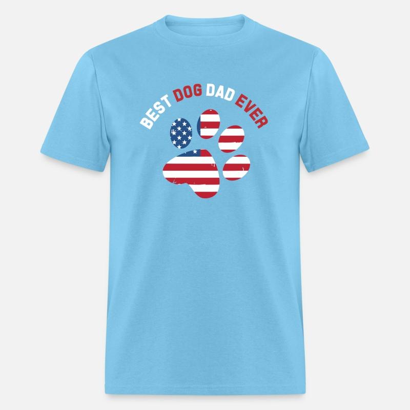 Best Dog Dad Ever American Flag T Shirt Gift