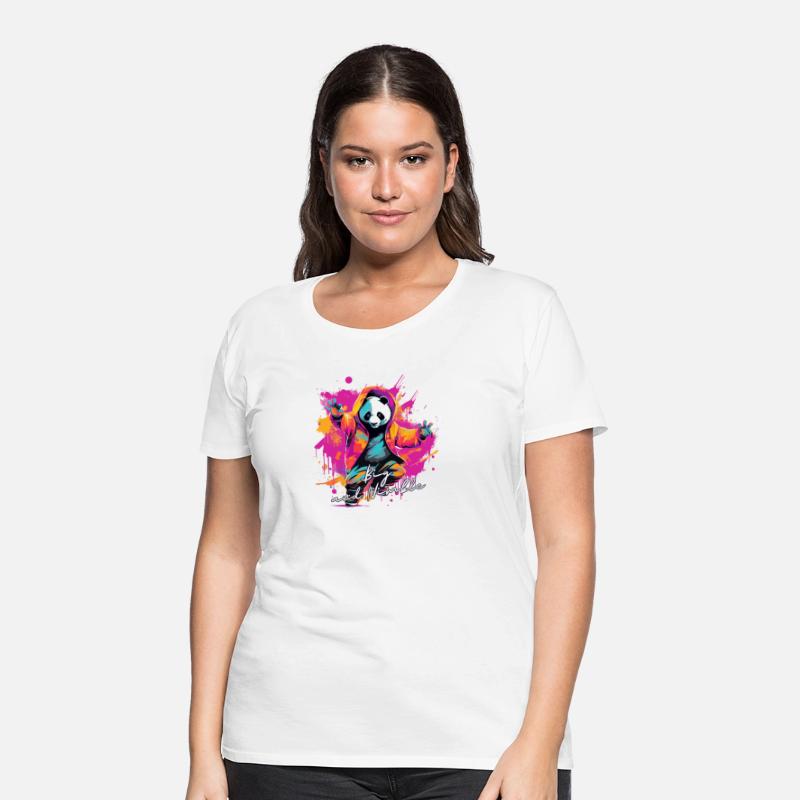 Big and Nimble Tee: Panda Synthwave Graffiti Kids