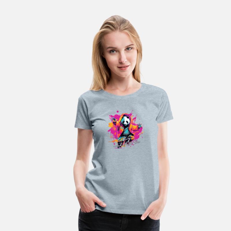 Big and Nimble Tee: Panda Synthwave Graffiti Kids
