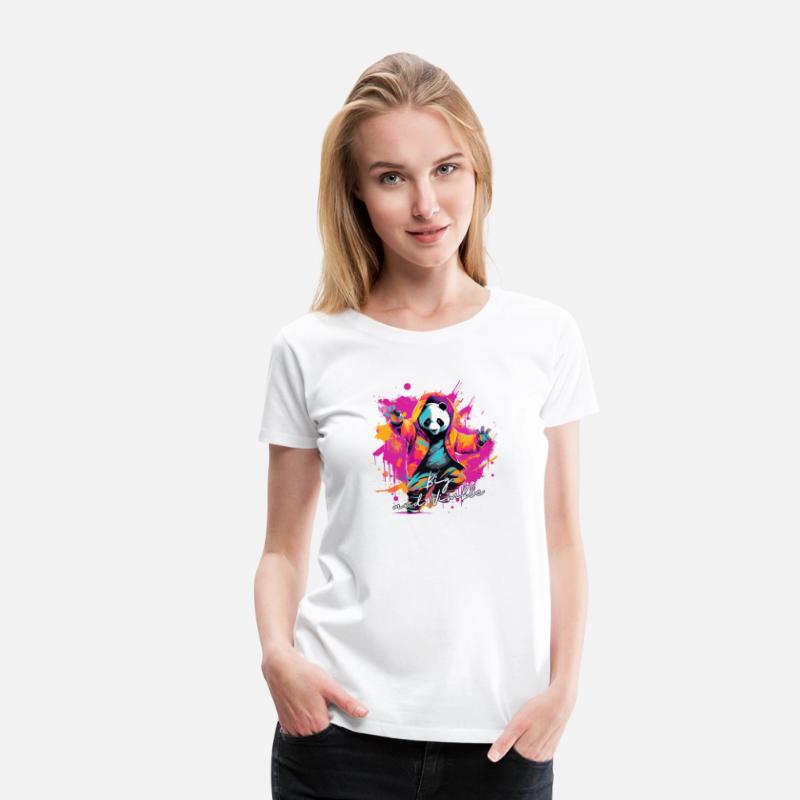 Big and Nimble Tee: Panda Synthwave Graffiti Kids