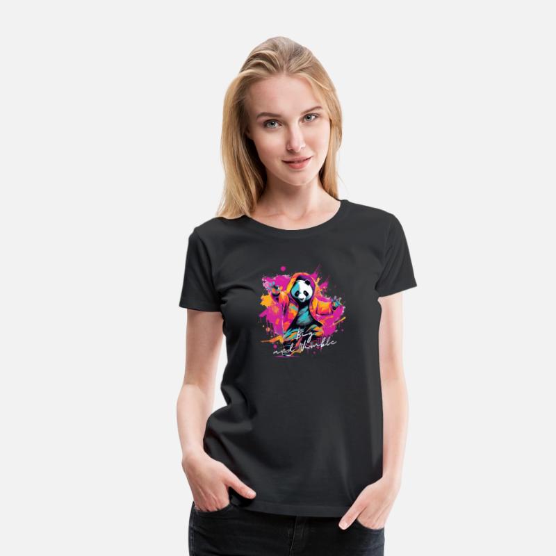 Big and Nimble Tee: Panda Synthwave Graffiti Kids