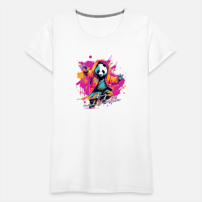 Big and Nimble Tee: Panda Synthwave Graffiti Kids
