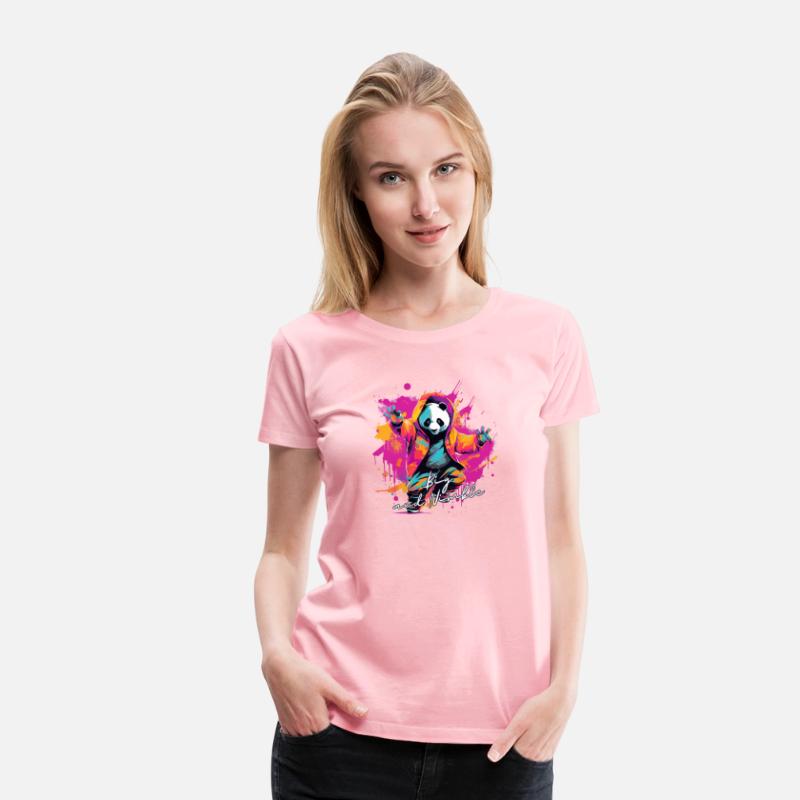 Big and Nimble Tee: Panda Synthwave Graffiti Kids